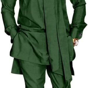 SEA&ALP Men's Fashion Clothes African Shirt and Pant Suit Dashiki Long Sleeve Casual Outfits Blouse Pockets