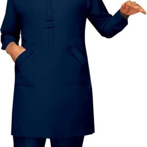 African Men Traditional Clothing Set Full Sleeve Dashiki Long Shirts and Pants 2 Piece Set African Suits