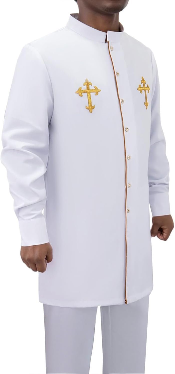 African Suit for Men 2 Piece Set Dashiki Church Shirt Pants Traditional Outfits Nigerian Attire Clothing - Image 3