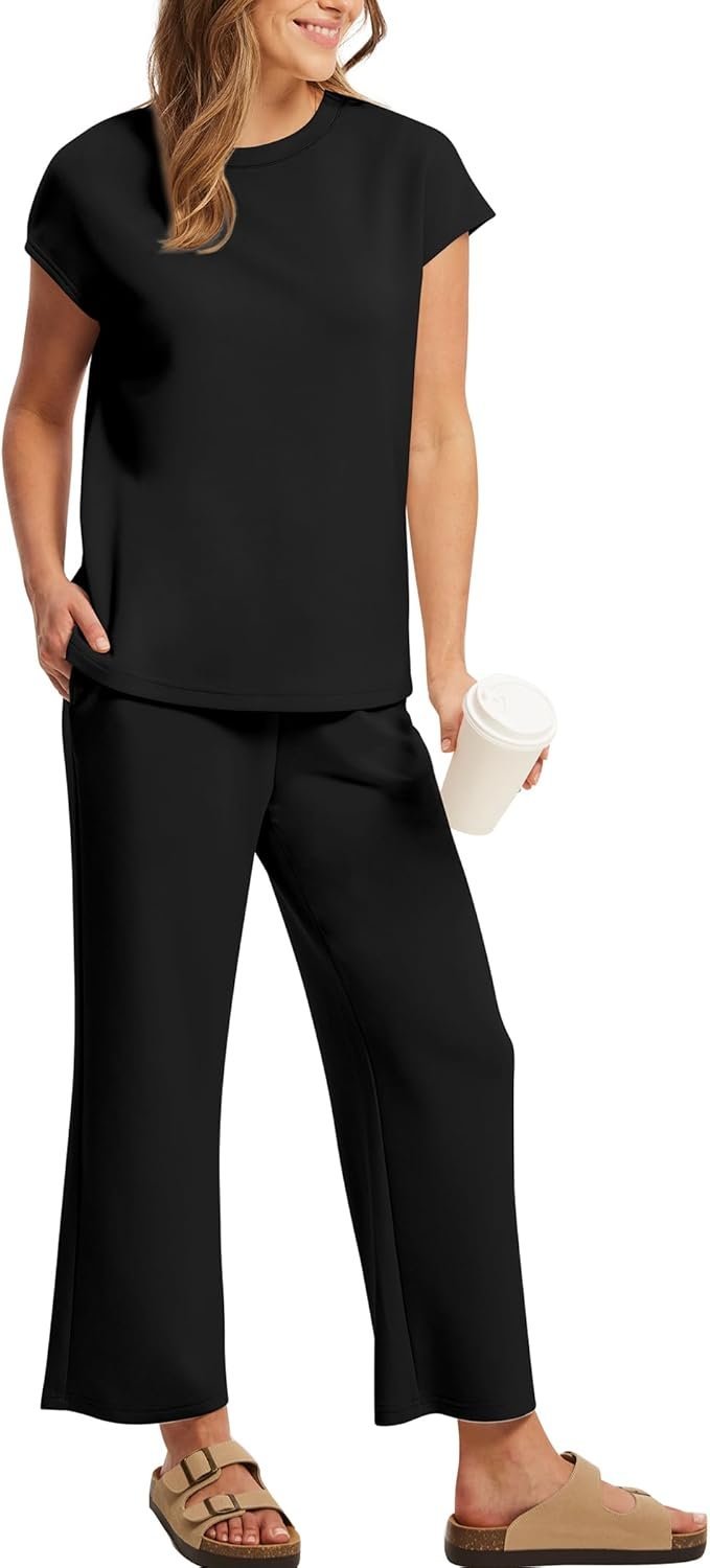 SAMPEEL Two Piece Sets for Women Summer Vacation Outfits Cap Sleeve Tops Lounge Matching Sets Clothing Beach Fashion Clothes - Image 4