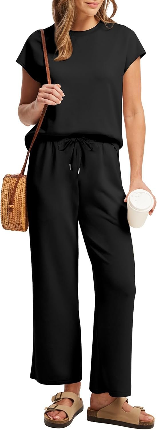 SAMPEEL Two Piece Sets for Women Summer Vacation Outfits Cap Sleeve Tops Lounge Matching Sets Clothing Beach Fashion Clothes - Image 3