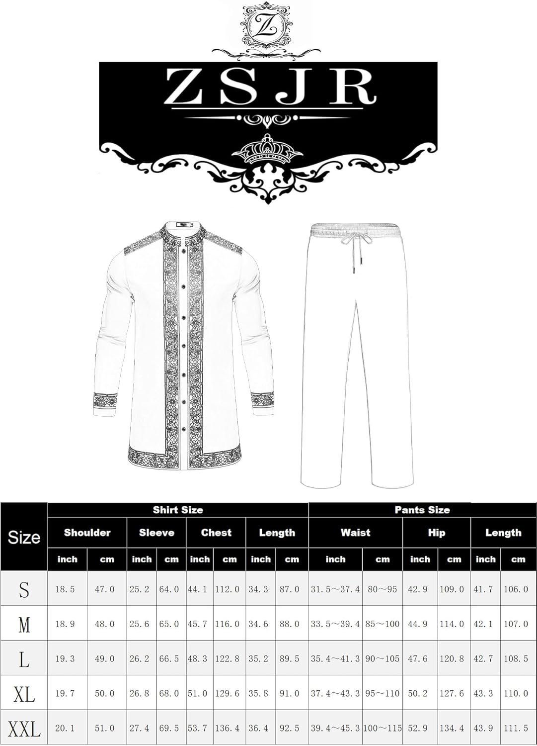 Mens African 2 Piece Set Nigerian Dashiki Metallic Traditional Suit Gold Stamp Printed Shirt and Pants Outfit - Image 7