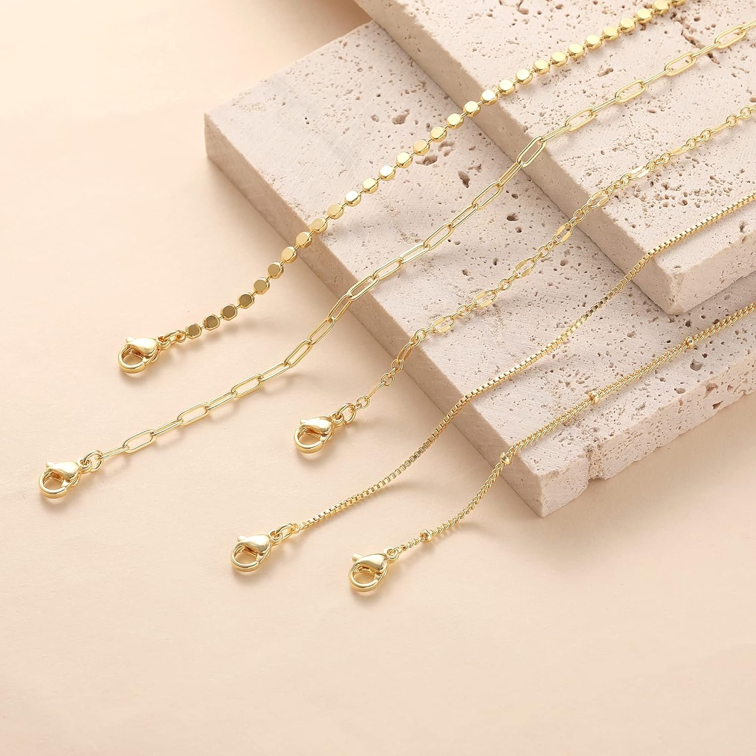 Gold Bracelets for Women, 14K Dainty Gold Plated Stackable Bracelets for Women Trendy Waterproof CZ Tennis Bracelet Set Tiny Heart Paperclip Box Chain Adjustable Bracelets Minimalist Cute Jewelry - Image 6